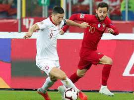 Robert Lewandowski Polonia Bernardo Silva. EFE