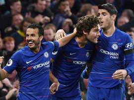 Pedro celebrates victory over Crystal Palace. EFE