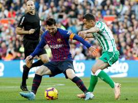 Messi returned for Barca against Betis. EFE
