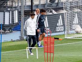 Solari entrenó sin los internacionales. EFE/Archivo