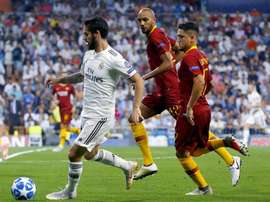 Na primeira partida o Real não tomou conhecimento da Roma no Bernabéu. EFE/Archivo