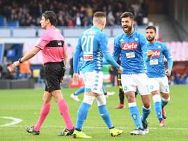 Goleada del Nápoles ante el flojo Frosinone. EFE