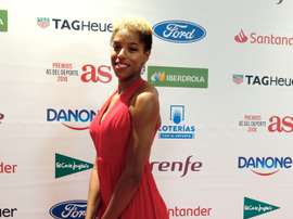 La atleta venezolana, Yulimar Rojas, posa a su llegada a la entrega de los premios AS del Deporte hoy en Madrid. EFE