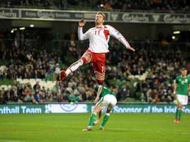 Bendtner, en la cuerda floja. EFE