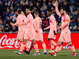 Messi celebra l'1-0. AFP
