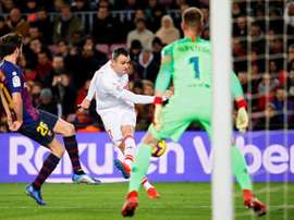 Le gardien du Barça a atteint les 100 matches. EFE