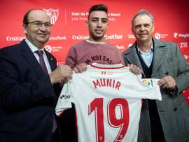 Munir fue presentado con el Sevilla. EFE
