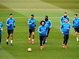 El Madrid preparó la visita del Sevilla. EFE