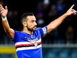 Quagliarella celebrates his 165th goal in Serie A. EFE