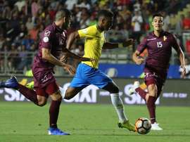 Rodrygo vio la roja en el Sudamericano. EFE