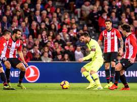 Messi couldn't break down a stubborn Bilbao defence. EFE
