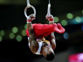 Rayderley Zapata de España compite en la clasificación de anillos masculino en el Campeonato Mundial de Gimnasia Artística 2018, en Doha (Catar), el pasado mes de octubre. EFE/Archivo