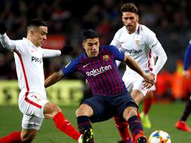 El Sevilla pone a prueba la falta de gol del Barcelona. EFE
