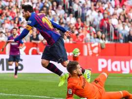 Messi fue el protagonista absoluto del duelo. EFE