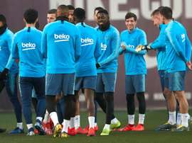 Dembélé s'est entraîné tranquillement. EFE