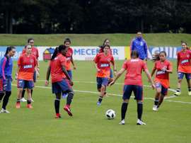 Colombia volvió a entrenarse 250 días después. EFE