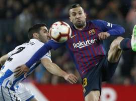 Jordi Alba anotó el gol decisivo en la victoria ante la Real Sociedad. EFE