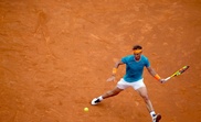 El tenista español Rafael Nadal durante el partido de tercera ronda del Open Barcelona Banc Sabadell que ha disputado hoy contra el también español David Ferrer. EFE