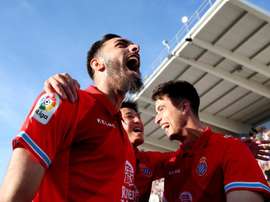 Betis are thinking of signing Borja Iglesias (l) from Espanyol. EFE