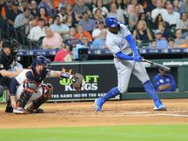 El cubano Jorge Soler (d) de los Reales de Kansas City. EFE/Archivo