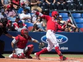 En la imagen, el guardabosques Jesse Winker de los Rojos de Cincinnati. EFE/Archivo