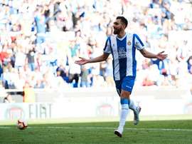 L'attaquant de l'Espanyol est une cible du Bétis. EFE/Alejandro García