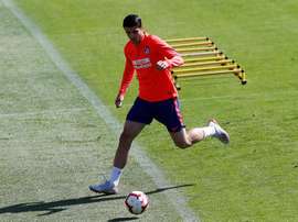 Os atletas de Simeone foram ao gramado neste sábado. EFE/Juan Carlos Hidalgo/Archivo