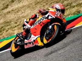 El español Marc Márquez (Repsol Honda RC 213 V) saldrá desde el primer puesto en Alemania. EFE/EPA/FILIP SINGER