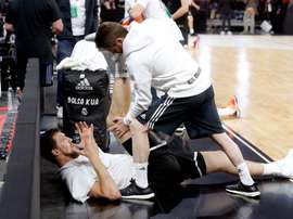 El pívot serbio Ognjen Kuzmic durante un partido con el Real Madrid. EFE/Juan Carlos Hidalgo/Archivo