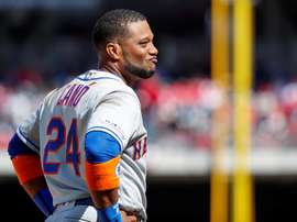 En la imagen, el jugador de los Mets de Nueva York Robinson Canó. EFE/Erik S. Lesser/Archivo