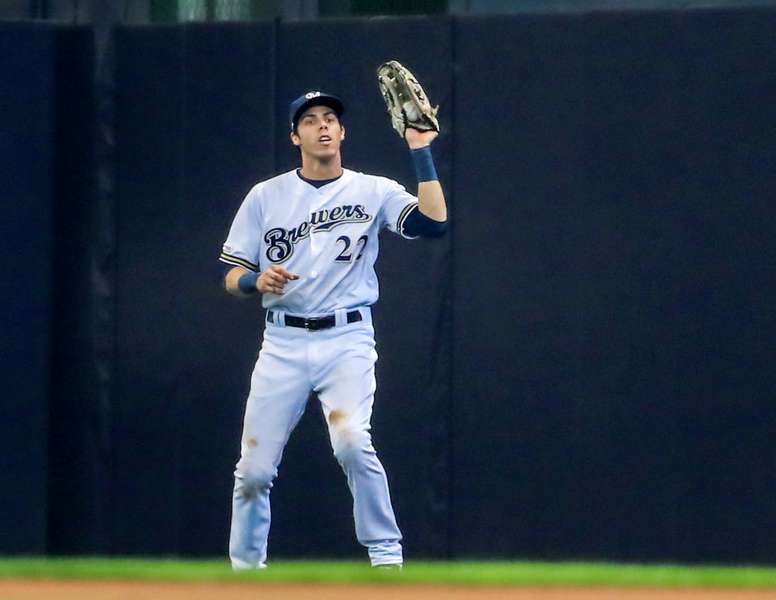 En la imagen, el jugador Christian Yelich de los Cerveceros de Milwaukee. EFE/Tannen Maury/Archivo