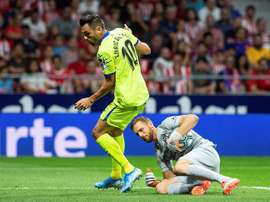 Enric Gallego jugó ante el Atlético de Madrid en el Metropolitano. EFE