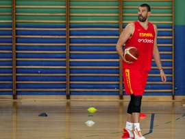 El pívot de la selección española Marc Gasol durante un entrenamiento. EFE/Rodrigo Jiménez/Archivo