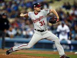 En la imagen, el jugador de los Nacionales de Washington Max Scherzer. EFE/Mike Nelson/Archivo
