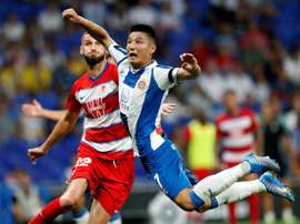 Wu Lei, o primeiro chinês a jogar no Bernabéu. EFE/Toni Albir