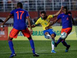 Victoria del campeón olímpico ante Colombia Sub 23. EFE/ Sebastião Moreira