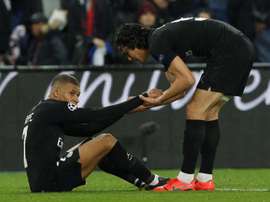 Tuchel, cauteloso com Mbappé e Cavani. EFE/YOAN VALAT