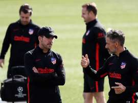 Simeone treinou os colchoneros com desfalques. EFE/Mariscal