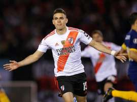 Santos Borré hizo los dos goles a Patronato. EFE/Archivo