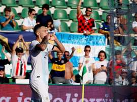Ocampos remercie Leo Messi. EFE