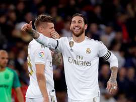 Sergio Ramos esulta per il 2-0 segnato su rigore. EFE