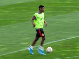 Ansu Fati está treinando com a seleção sub 21. EFE/ Rodrigo Jiménez/Archivo
