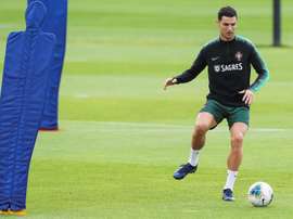 Cristiano se ejercita con la Selección. EFE