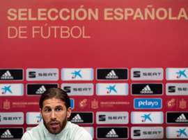 Ramos n'est pas satisfait du changement d'heure du clasico. . EFE/Román Ríos