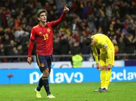 Gerard Moreno, heureux de son doublé. EFE/Juanjo Martín