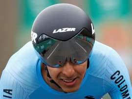 El ciclista colombiano Brandon Rivera. EFE/ Paolo Aguilar/Archivo