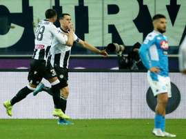 El Udinese aprovechó el mal momento del Nápoles. EFE