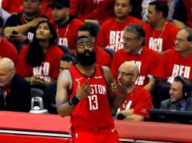 El escolta de los Houston Rockets, James Harden. EFE/ Aaron M. Sprecher/Archivo