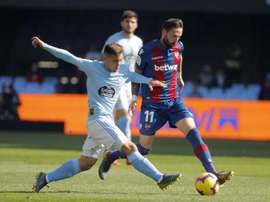 Un Levante sin apuros pone a pruebas las pulsaciones del Celta. EFE