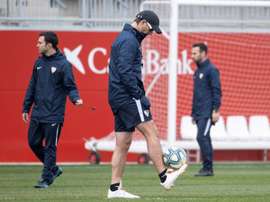 El Sevilla se ejercitó y Lopetegui dio la lista. EFE